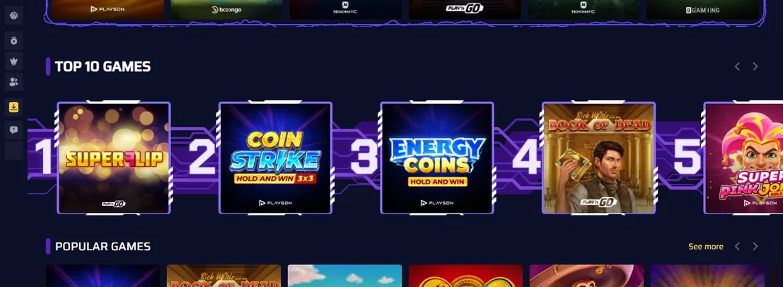 Speel populaire casinospellen