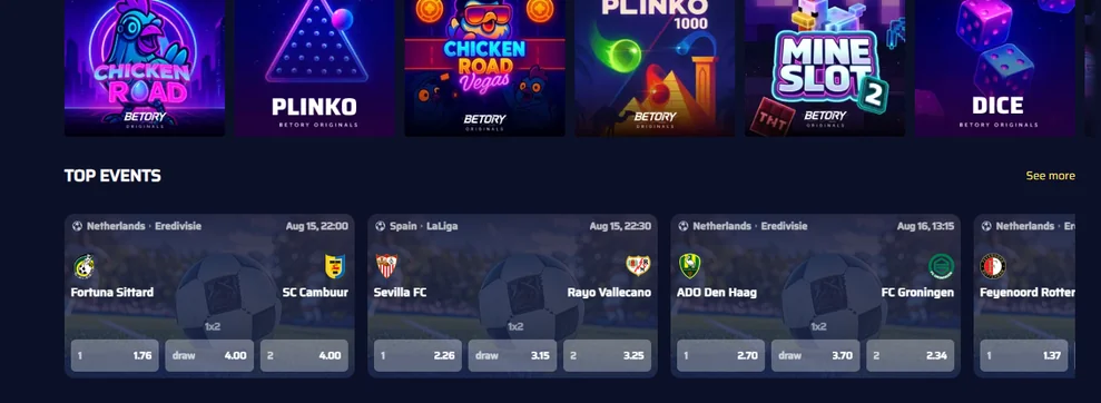 Join VIP-programma Betory Casino